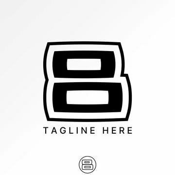 Initial B OO font cut line contour monogram typography sport tech app brand Stock Illustration