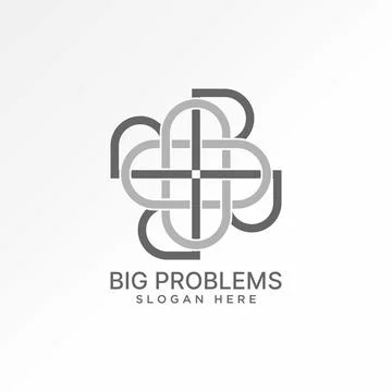 Initial B or BBBB font line art motif pattern connect typography monogram Illustrazione stock