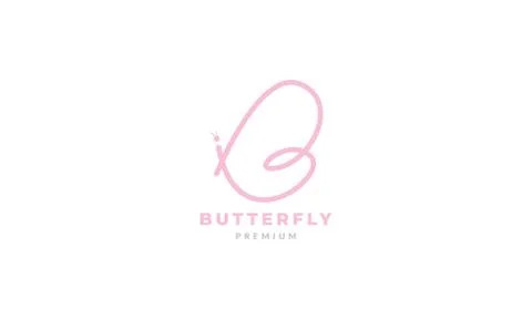 Initial B or letter B animal insect butterfly lines logo icon illustra Illustration