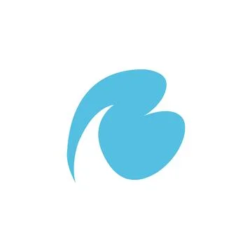 Initial B with wave flat  logo symbol icon vector graphic design illustrati.. Stock Illustration