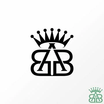 Initial BAB ABB font on top down crown connected monogram typography Stock Illustration