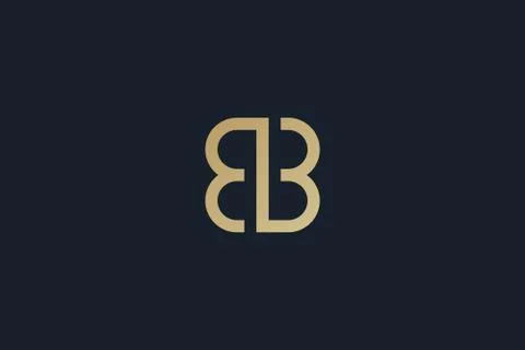 Initial based clean and minimal letter. B logo creative fonts monogram icon s Stock Illustration