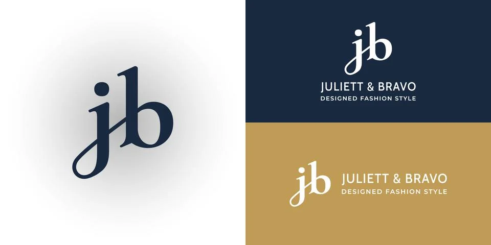 Initial-based clean and minimal letter JB logo Stock Illustration