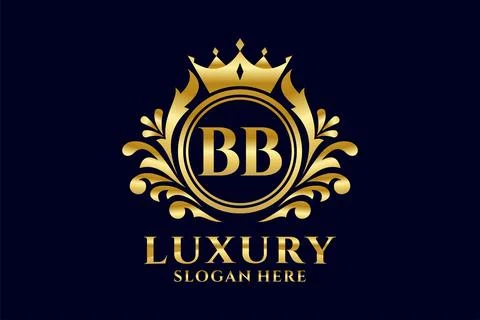 Initial BB Letter Royal Luxury Logo template in vector art for luxurious br.. Stock Illustration