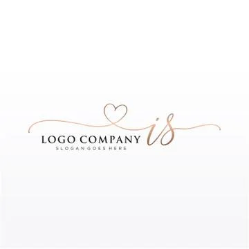 Initial IS beauty monogram and elegant logo design Stock Illustration