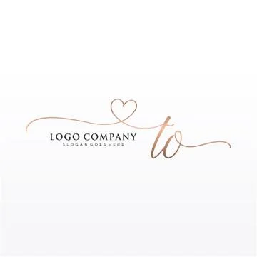 Initial TO beauty monogram and elegant logo design Stock Illustration