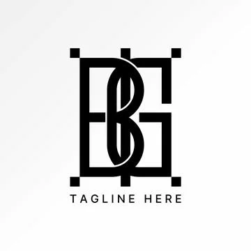 Initial BIG or IBG font line connect capture window sport music gothic tech Stock Illustration