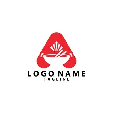 Initial A bowl logo Design vector Stock Illustration