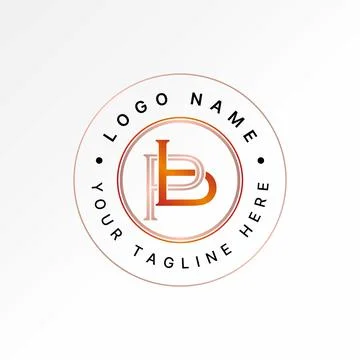 Initial BP PB font serif flip connected monogram typography elegant brand Stock Illustration