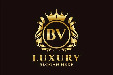 Initial BV Letter Royal Luxury Logo template in vector art for luxurious br.. Stock Illustration