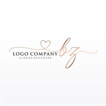 Initial BZ beauty monogram and elegant logo design Stock Illustration