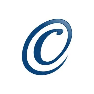 Initial C Circle Blue Lettermark Symbol Design Stock Illustration