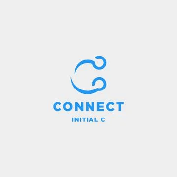 Initial c connection logo design technology symbol icon Stock Illustration