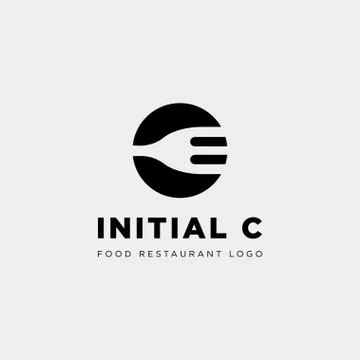 Initial C food equipment simple logo template vector icon abstract Stock Illustration