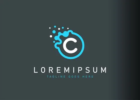 Initial C logo design. Icon vector illustration of rounded C letter. Modern l 스톡 일러스트