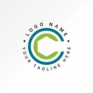 Initial C or CC font negative space wrench workshop monogram typography engineer Stock Illustration