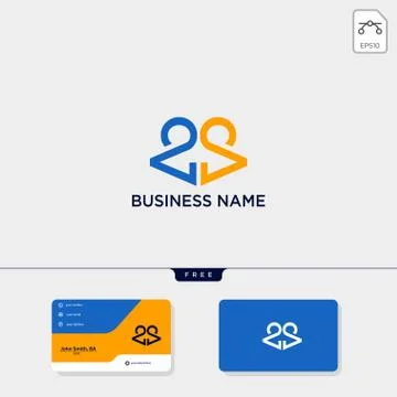 Initial CA or AC creative logo template and business card include. vector ill Stock Illustration