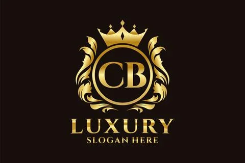Initial CB Letter Royal Luxury Logo template in vector art for luxurious br.. Stock Illustration
