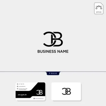 Initial CB or BC creative logo template and business card include. vector ill Stock Illustration