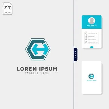 Initial C,Cm,CH logo template vector illustration, free business card Stock Illustration