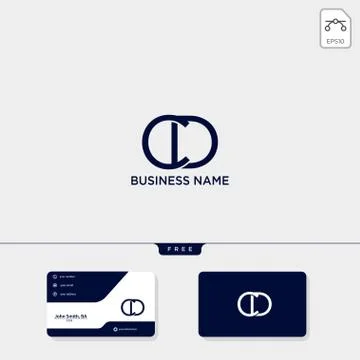 Initial CD creative logo template and business card include. vector illustrat Stock Illustration