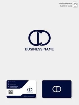 Initial CD or DC creative logo template and business card template. vector il Stock Illustration