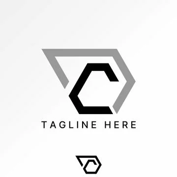 Initial CD or DC italic font fast run connect line monogram brand sport tech Stock Illustration
