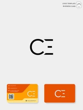 Initial CE or EC creative logo template and business card template. vector il Stock Illustration