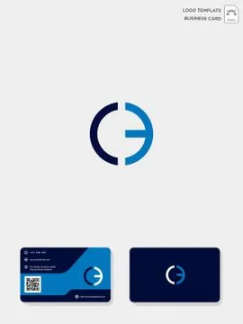Initial CE or EC creative logo template and business card template. vector il Stock Illustration