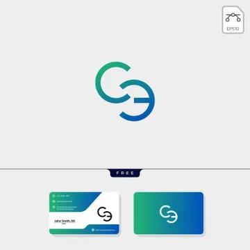 Initial CE or EC creative logo template and business card include. vector ill Stock Illustration