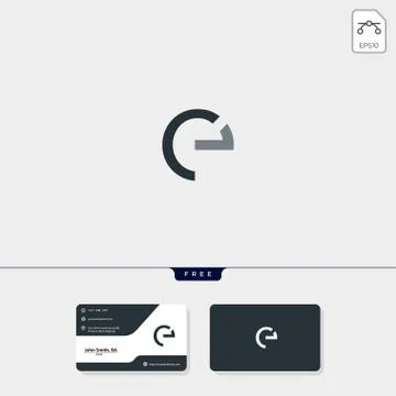 Initial CE or EC creative logo template and business card include. vector ill Stock Illustration
