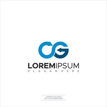 Initial CG Letter CG logo icon design template elements Illustrazione stock