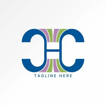 Initial CHC or HC font connect ultrasonic line monogram typography technology Stock Illustration