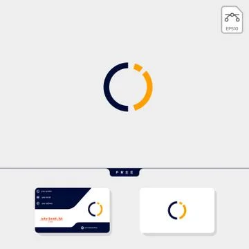 Initial ci,ic creative logo template and business card include. vector illust Stock Illustration