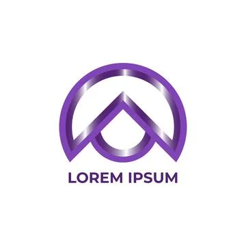 Initial circle Letter A logo design template. Stock Illustration