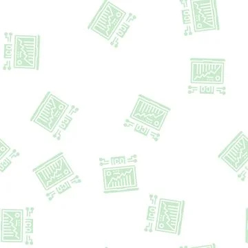 Initial coin offering ico glyph seamless pattern 스톡 일러스트
