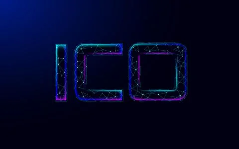 Initial coin offering ICO letters technology concept. Business finance economy Stock-Illustration