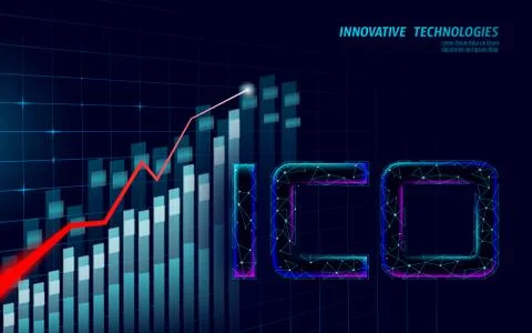 Initial coin offering ICO letters technology concept. Business finance economy Stock-Illustration