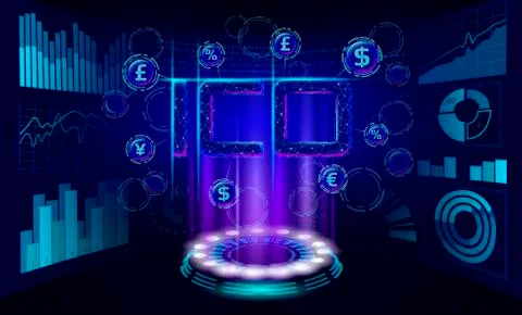 Initial coin offering ICO letters technology concept. Business finance economy Stock-Illustration