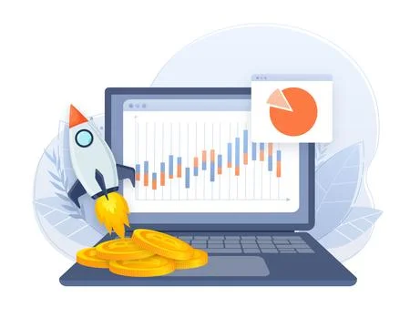 Initial coin offering, ICO Token production process vector illustration Stock Illustration