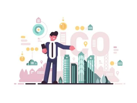 Initial coin offering Stockillustratie