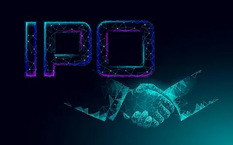 Initial coin offering IPO handshake technology concept. Business finance economy 스톡 일러스트