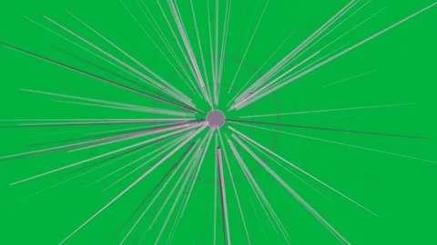 Initial core pulse sending radial spikes and magenta rings on transparent Stock Footage 333972241