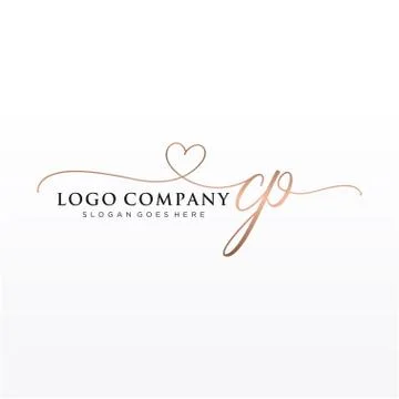 Initial CP beauty monogram and elegant logo design Stock Illustration