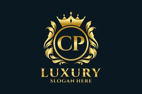 Initial CP Letter Royal Luxury Logo template in vector art for luxurious br.. Stock Illustration
