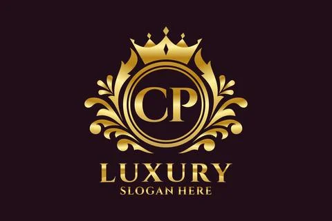 Initial CP Letter Royal Luxury Logo template in vector art for luxurious br.. Stock Illustration