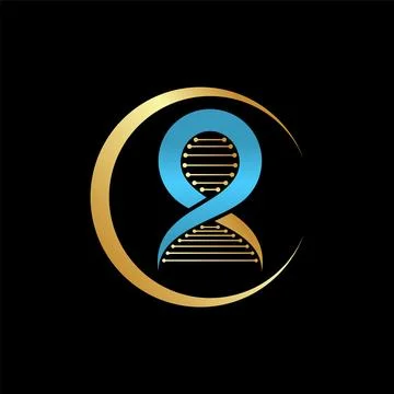 Initial CR R font DNA helix infinity clone genetic tech health evolution life Stock Illustration