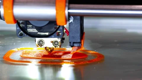 Initial creation of a product on a 3D printer Stock Footage 147863188