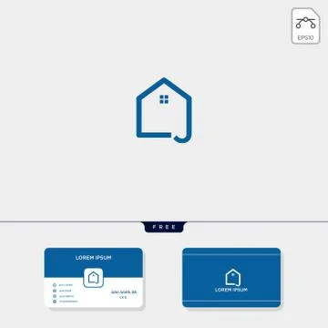 Initial creative logo template, minimalist logo for real estate corporate. ve Stockillustratie