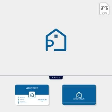Initial creative logo template, minimalist logo for real estate corporate. ve Stock Illustration